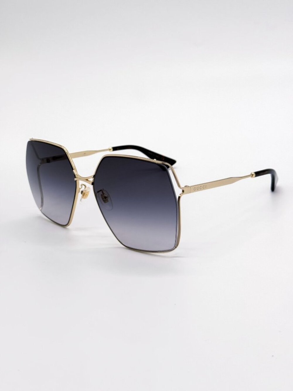 NEW GUCCI SUNGLASSES GG0817S 001 GOLD/GRAY SQUARE WOMEN GUCCI EYEWEAR - Picture 6 of 11